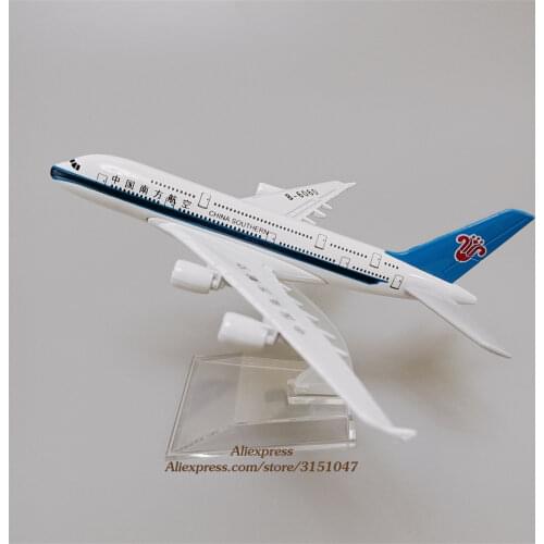 Alloy Metal Air China Southern A380 Airlines Airplane Model Airbus 380 Airways Plane Model Diecast Aircraft w Stand Gifts 16cm
