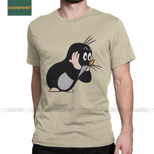 Mole Surprised T Shirt Men 100% Cotton T-Shirt Round Collar Krtek Little Maulwurf Cute Cartoon Tees Short Sleeve Gift Idea