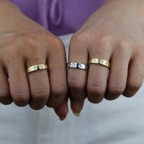 New star rings with Thin Gold color open band Ring Simple north star classic band Finger Ring For Women and Men mens gifts