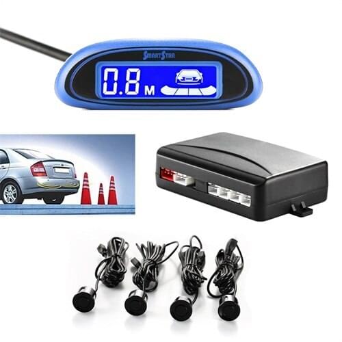 New Car Reverse Backup Radar System Parktronic 4 Sensors led shows distance