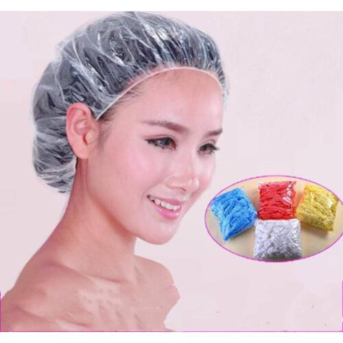 3/10Pcs Disposable Shower Cap Hotel One-Off and Home Use Elastic Bathing Hat Hair Salon Bathroom Products Tools