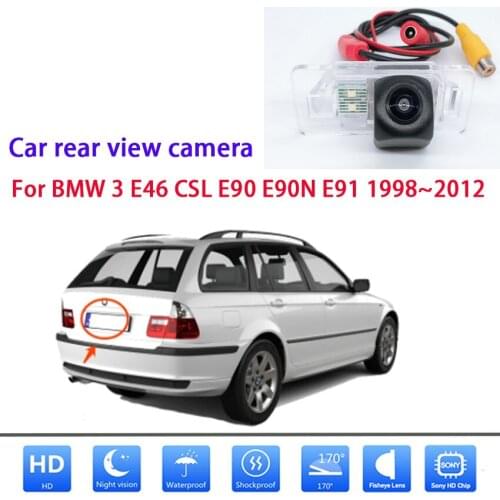 Parking lot rear view camera For BMW 3 E46 CSL E90 E90N E91 1998~2012 CCD HD night vision waterproof camera