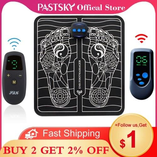 Pastsky EMS Foot Massager Electric Pulse Tens Fisioterapia Mat Acupuncture Therapy Masajeador De Pies Muscle Stimulation ST807