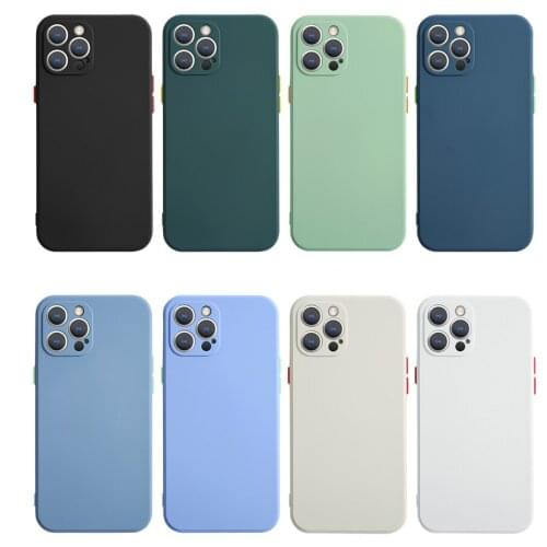 Funda de teléfono de silicona líquida para iPhone, carcasa suave y fina de lujo Original para iPhone 12 11 Pro Max Mini XS X XR