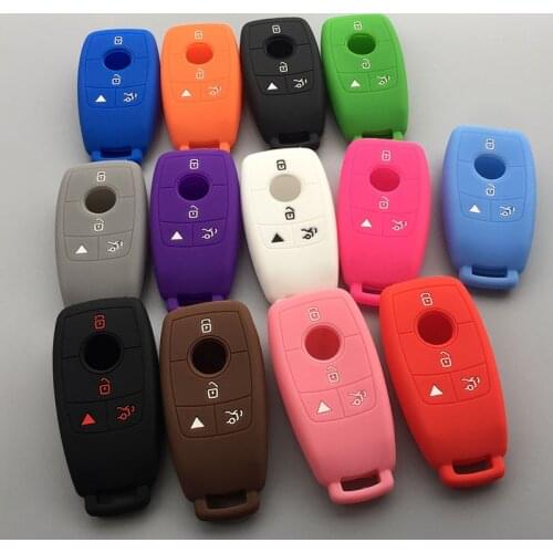 Silica Gel Rubber Car Key Cover Case Holder for Benz New A C E S GLE CLS W177 W205 C205 W213 W222 W167 C257 4 button key