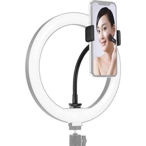 Foldable Phone Clamp Holder Stand with 1/4 Screw/Cold Shoe Mounting for LED Ring Light Smartphone Mounting for iPhone Android