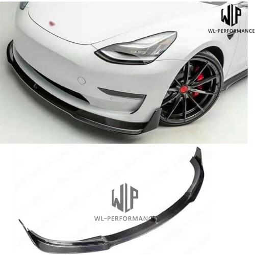 Model 3 High quality Carbon fiber Front splitter Front lip Car styling For Tesla MODEL 3 Body kit 16-19