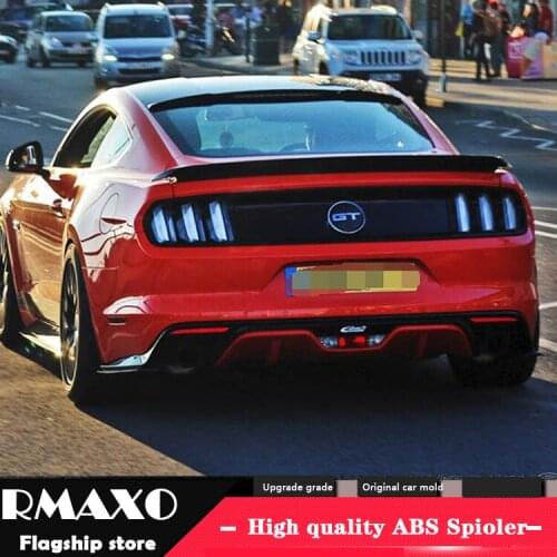 For Ford Mustang Spoiler 2015-2018 Mustang GT spoiler High Quality ABS Material Car Rear Wing Primer Color Rear Spoiler