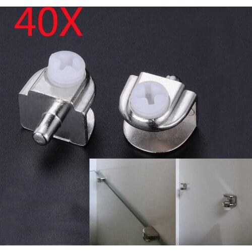 40 Pieces Glass Clamps Adjustable Shelves Holder Corner Bracket Clamp for 3-9mm Thickness Glass Clips Half Round Wholesale Lot