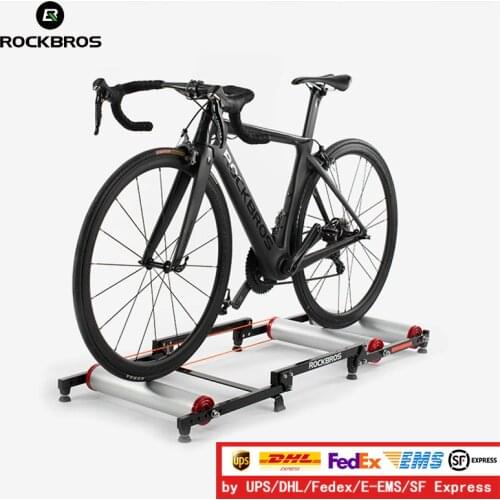 ROCKBROS Bicycle Rollers Trainer MTB Road Bike Indoor Exercise Stand Aluminum Alloy Silent Home Cycling Training Rack Folding