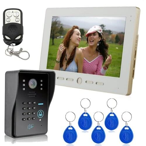 10" LCD Touch Key Video Door Phone Intercom System with IR Camera & Code Keypad