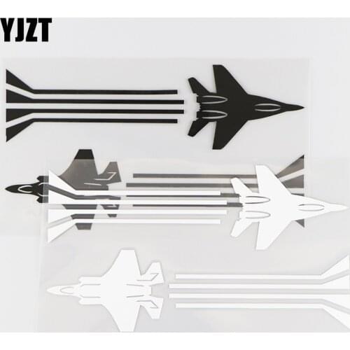 YJZT 17X9.3CM Two Jet Fighters Funny Airplane Vinyl Car Sticker Decals Black / Silver 10A-0380