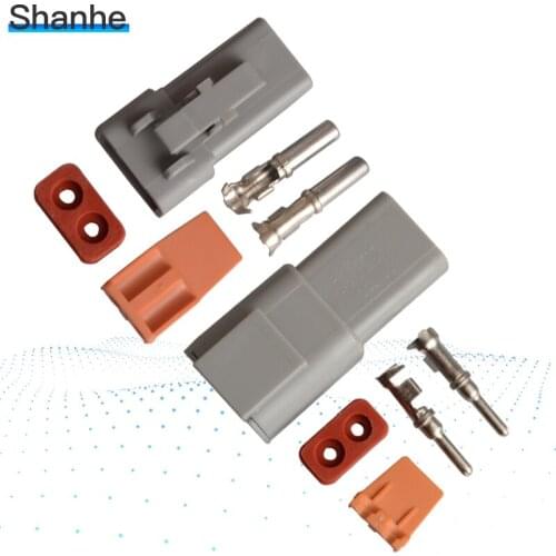 Waterproof Electrical Wire Connector Plug Deutsch Style Enhanced Seal Shrink Boot Adapter DTP06-2S DTP04-2P