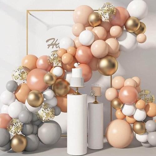 Retro Balloon Garland Chain Arch Rose Gold Confetti Ballon Wedding Children Baby Shower Birthday Party Backdrop Decoration
