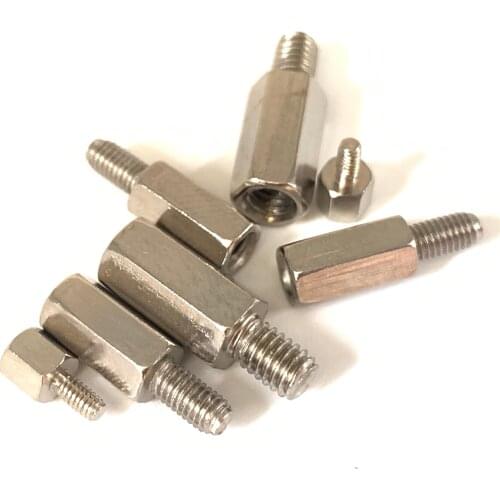 WKOOA M2.5 Motherboard Screws Standoff Stainless Steel Threaded Hex Spacer Male to Female 50 Pieces