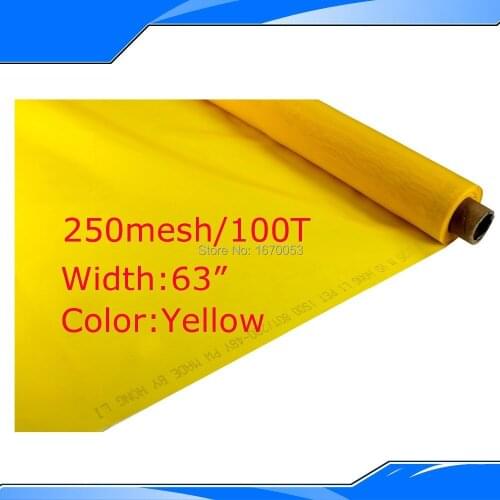 Yellow,100T(250mesh)-40um, Width:165cm(63")Screen Printing Mesh,Mainly Used for Circuit Boards,UV Graphics