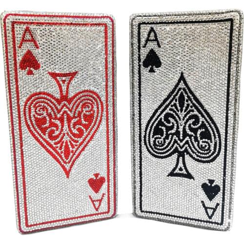 Bag for Women Poker Card Spade A Women Crystsal Clutch Purse Evening Bags Vegas Rhinestone Handbags Casinos Dinner Bag