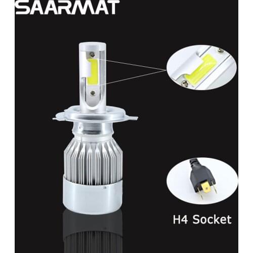 1Pcs LED Motorcycle Bike H4 HB2 9003 Hi/Lo Beam H7 COB Chips 48W Headlight Front Lamp Kit For BMW Ducati Honda Kawasaki