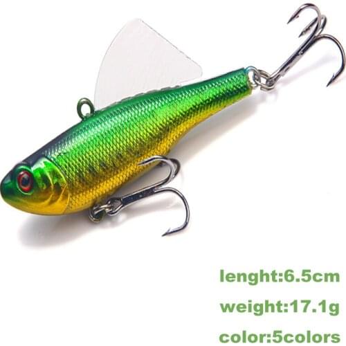 1Pcs Rotating Metal VIB vibration Bait Spinner Spoon Fishing Lures 6.5CM 17.2g Simulation Fishing Lure with Wings Pesca