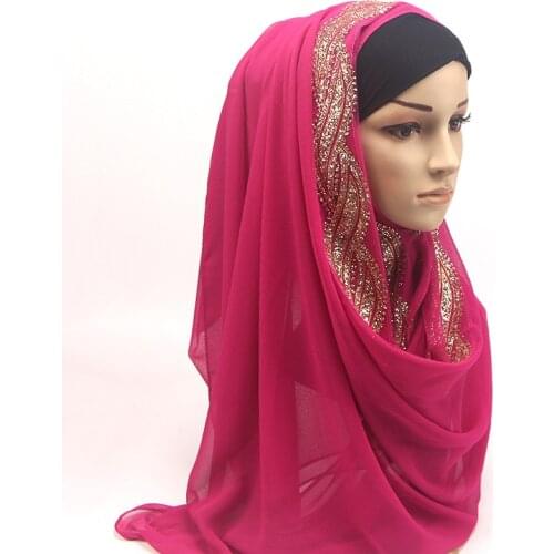 1 pc Female solid color shinny Sequins GLITTER chiffon silk popular shawls muffler headband hijab summer muslim scarves/scarf