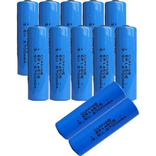 12PCS 14505 LS14505 ER14505H AA 3.6V Lithium Batteries ER14505 2700mah Unrechargeable Battery for facility equipment