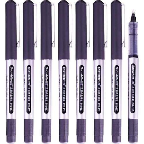 12pcs/set 0.7mm Roller Pen Black Color ink Straight Liquid Rollerball Gel Pen for School Office Stationery Kawaii