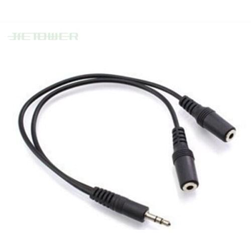 3.5mm Male Splits Two 3.5mm Female Headphone Audio Adapter Cable Professional Audio Line Hot Sell 500pcs/lot