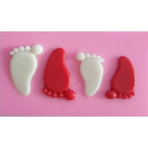 3D Foot Small Silicone Mold/cake Mold/soup Mold Three Hole Feet Clay Candy Chocolate Mold