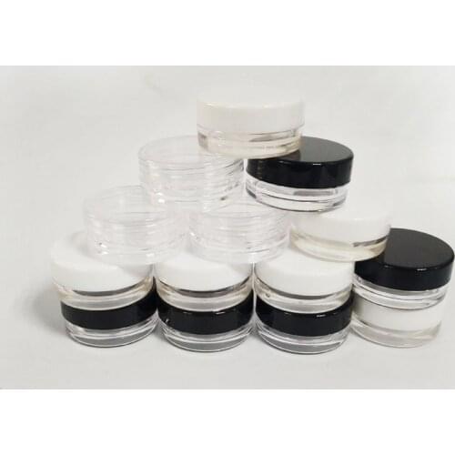 3g 5g empty plastic cream jar 3ml 5ml round pot for loose powder nail glitter refill container cosmetic packing