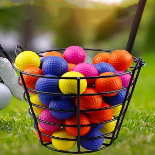 4.9x8.07x4.72'' Golf Ball Basket Container Green Metal Golfball Bucket Carrier