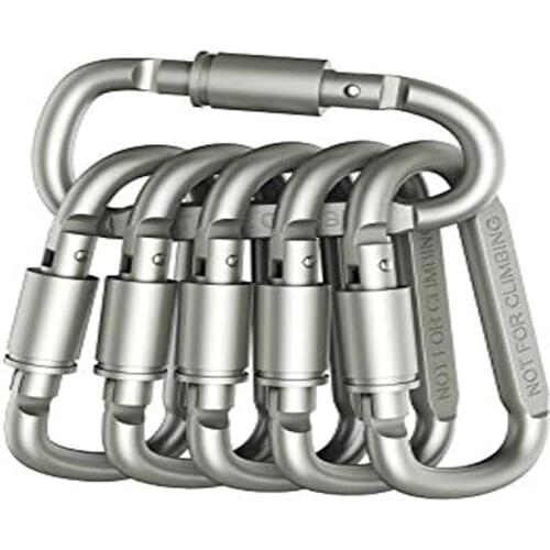 Lock Key Hang Outdoor Aluminum Hike screw Buckle Hook Clip Camp survive Clasp chain Snap Climb keychain Carabiner 2Pcs D ring