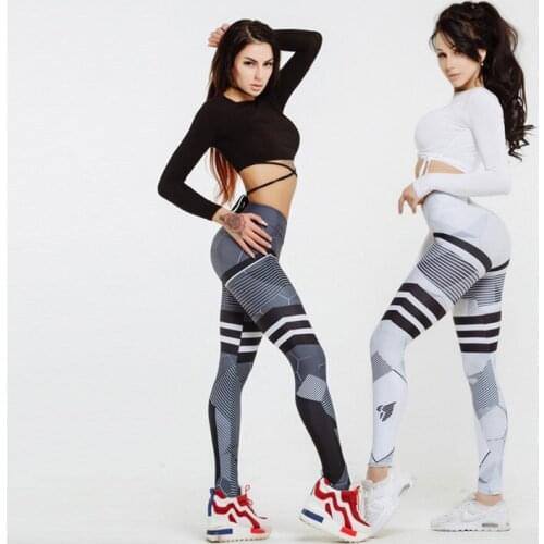 AINDAV Hips Push Up Yoga Pants Women Running Tights Gym Fitness Striped Leggings Womens Printing Sport Compression Trousers