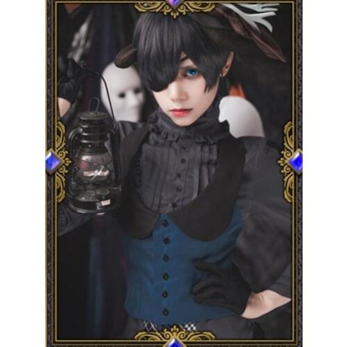 Black Butler Ciel Phantomhive Halloween Cosplay Cotume Kuroshitsuji Party Cosplay Outfit