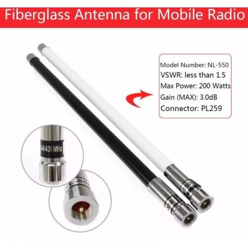 NAGOYA NL-550 VHF UHF 144mhz /430mhz Dual Band 200W 3.0dBi High Gain Fiberglass Antenna for Mobile Radio Car Radio
