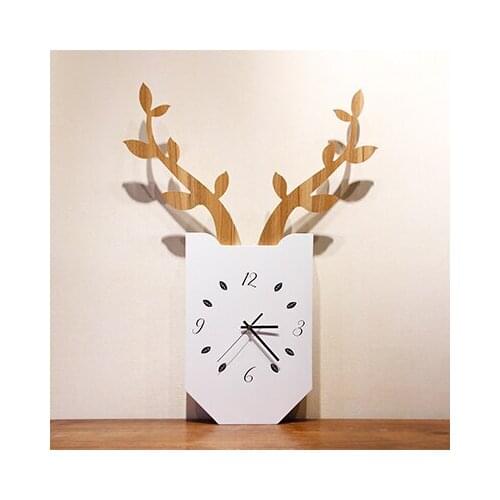 Living room bedroom silent clock wooden square watch modern simple home wall Clock
