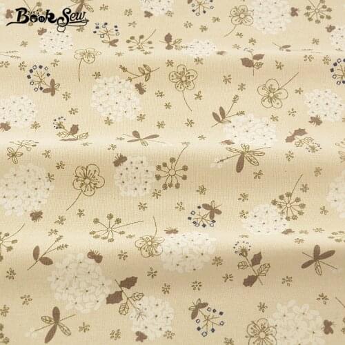 Cotton Linen Fabric Flower Design Sewing Material Tablecloth Pillow Bag Curtain Cushion Zakka Tissu CM Booksew Home Textile