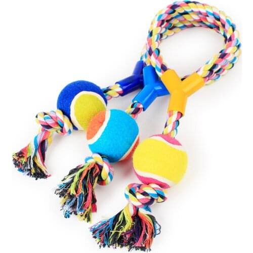 Dog Toys Cotton Rope Y Word Single Ball Pet Dog Training Toys Durable Small or Big Dog Tennis Toy Pet Products Dog Chew Toys