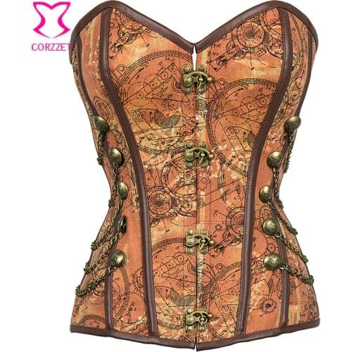 Vintage Patterns Overbust Bustier Corset Steampunk Corsets and Bustiers Gothic Clothing Corpetes E Corselet Plus Size 6XL Women