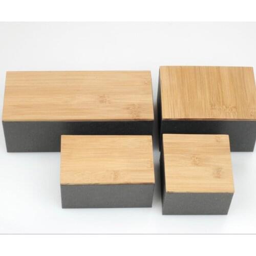 Kitchen Metal Storage Box With Bamboo Lid Bins Bread Sugar Boxes Tea Herb Storage Holder Food Containers Organizer