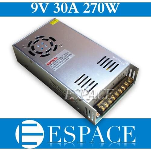 Best quality 9V 30A 270W Switching Power Supply Driver for CCTV camera LED Strip AC 100-240V Input to DC 9V free shipping