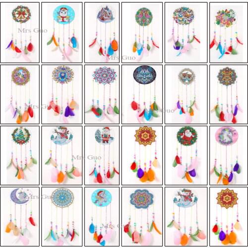 5d DIY Diamond Painting Dream Catcher Wind Chimes Kit For Door Home Wall Decoration Special Shaped Drill Diamond Embroidery Kit