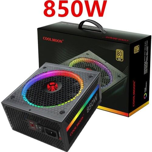 New Original PSU For COOLMOON Full Modular 80plus Gold PC Game Mute Power Supply RGB 850W