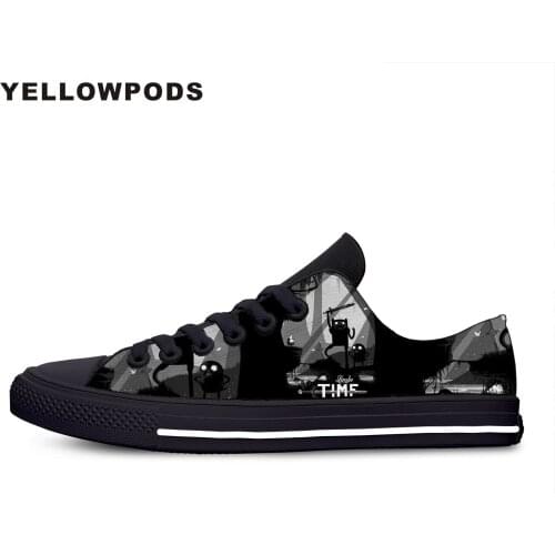Flats Classic Canvas Shoes Scary Adventure Limbo Time Finn Jake Black Women Woman Black Flats 3D Print Casual Fashion Shoes
