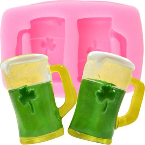 Beer Mug Silicone Molds DIY Glass Cup Cupcake Topper Fondant Cake Decorating Tools Candy Resin Clay Chocolate Gumpaste Moulds