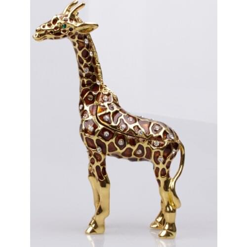Giraffe Crystals Jewellery Jewelry Trinket Box Standing Giraffe Keepsake Box