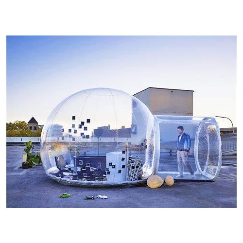 Clear Outdoor Single Tunnel Inflatable Bubble Tent DIY House Home Family Camping Backyard Transparent Tent Blower Garden Tent