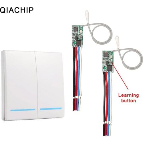 QIACHIP 433Mhz DC 12V 24V 1 CH Wireless Remote Control Switch RF Receiver Controller Mini Module Led Lighting Wall Panel Switch