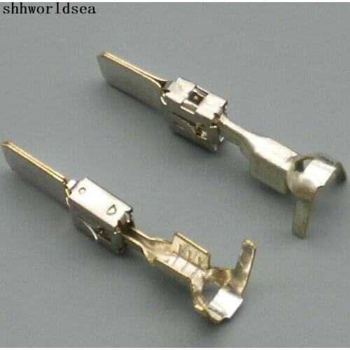 Shhworldsea 10/100/500pcs/lot 6.3 car fuse male Holder terminal Connectors,6.3mm Fuse box terminals for VW etc