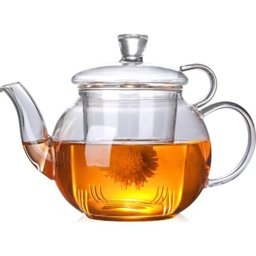 400 | 600ml Cute Penguin All-glass Heatable Tea Pot Blooming Tea Set Utensil Health Tea Time Maker Home Decoration Office Kettle
