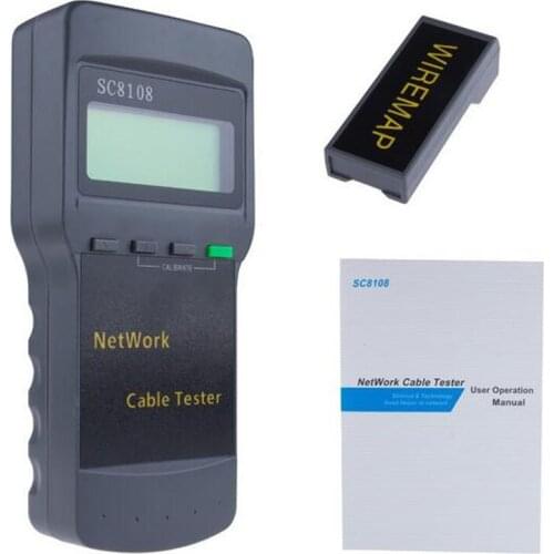RJ45 SC8108 Quality Network Tester Meter LAN Phone Cable Tester Meter With LCD Display Portable LCD